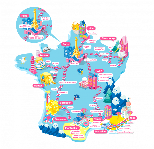 Carte de France TGV
